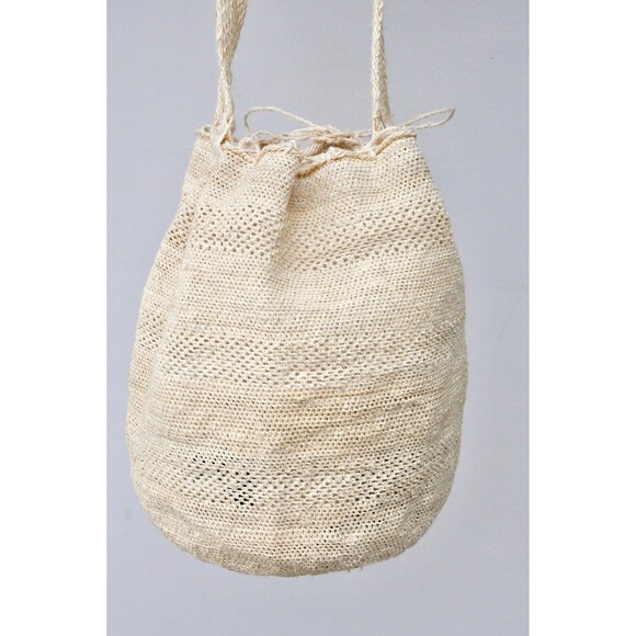 Yute Bucket Bag LARGE Crochet Straw Sisal Jute Market Bag - Natural Fiber Bag - Picture 5 of 10